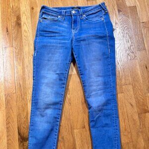True Religion Women's Jennie Curvy Mid Rise Super Skinny Jeans Size 28